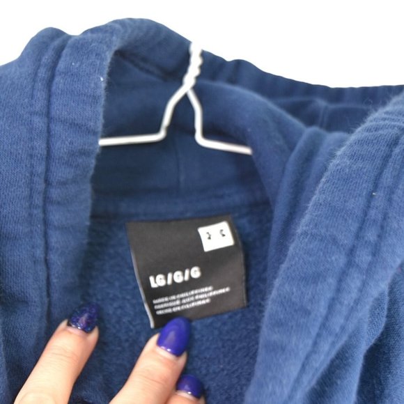 Under Armour Hoodie M Mens Blue Pullover Sweatshirt Drawstring Athletic Pocket - Picture 5 of 7